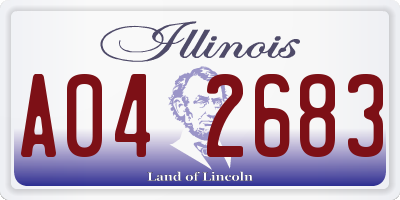 IL license plate A042683