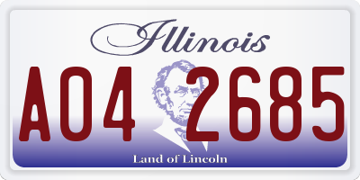 IL license plate A042685