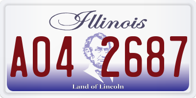 IL license plate A042687