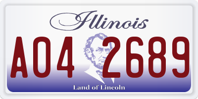 IL license plate A042689