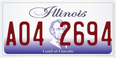 IL license plate A042694