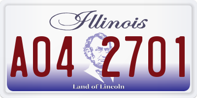 IL license plate A042701