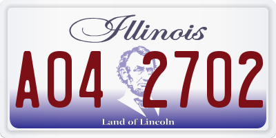 IL license plate A042702