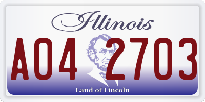 IL license plate A042703