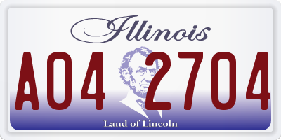 IL license plate A042704