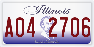 IL license plate A042706
