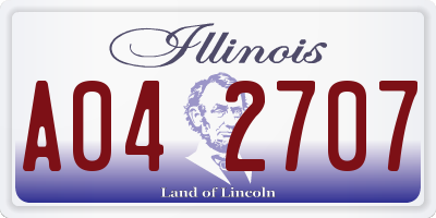 IL license plate A042707