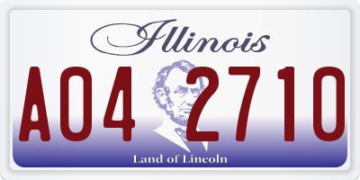 IL license plate A042710