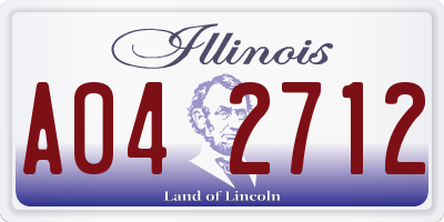 IL license plate A042712