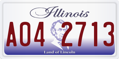 IL license plate A042713