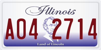 IL license plate A042714