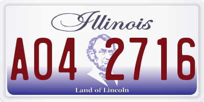 IL license plate A042716