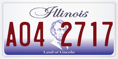 IL license plate A042717