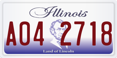 IL license plate A042718