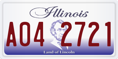 IL license plate A042721