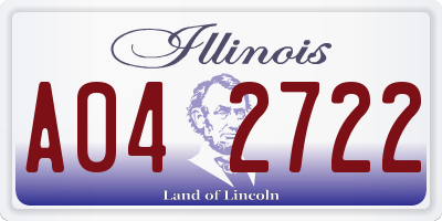 IL license plate A042722