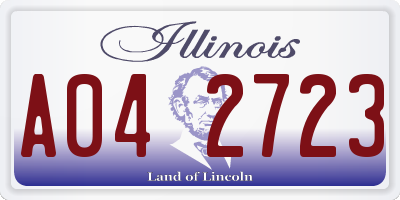 IL license plate A042723