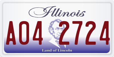 IL license plate A042724