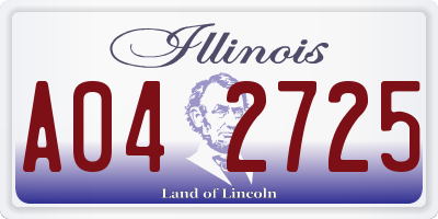 IL license plate A042725