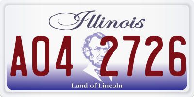 IL license plate A042726
