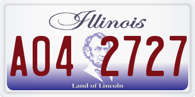 IL license plate A042727