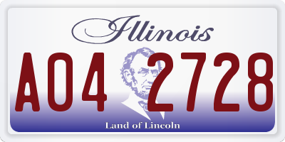 IL license plate A042728