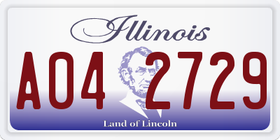 IL license plate A042729