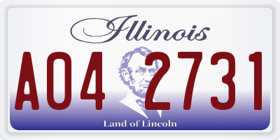 IL license plate A042731