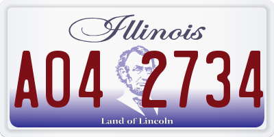IL license plate A042734