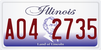 IL license plate A042735