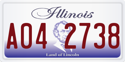 IL license plate A042738