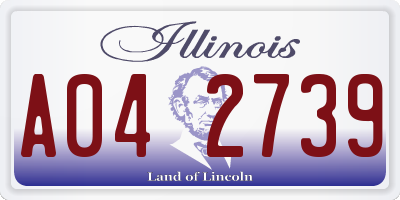 IL license plate A042739