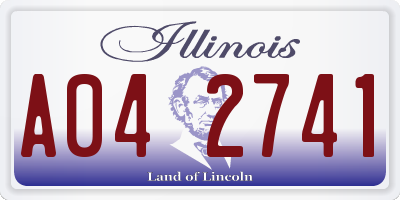 IL license plate A042741