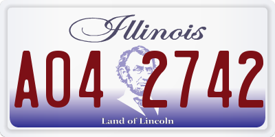 IL license plate A042742
