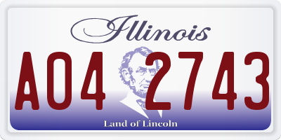 IL license plate A042743