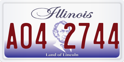 IL license plate A042744