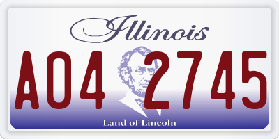 IL license plate A042745