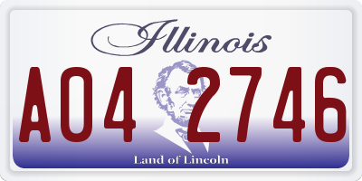 IL license plate A042746