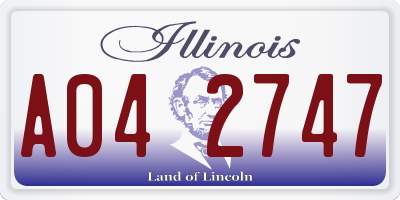 IL license plate A042747