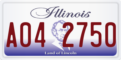 IL license plate A042750