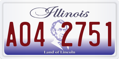 IL license plate A042751