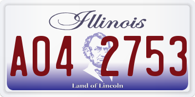 IL license plate A042753