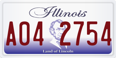 IL license plate A042754