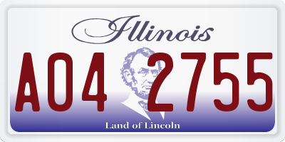 IL license plate A042755