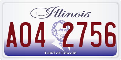 IL license plate A042756