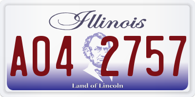 IL license plate A042757