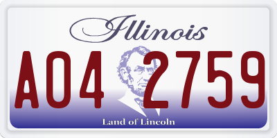 IL license plate A042759
