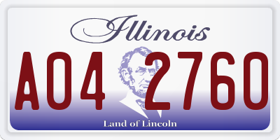 IL license plate A042760