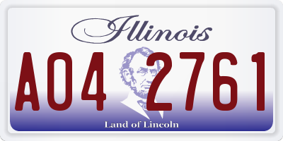 IL license plate A042761