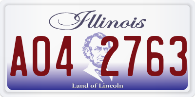 IL license plate A042763